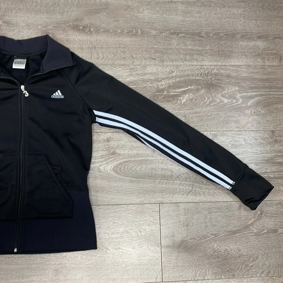 Adidas Full Zip Warm Up 3 Stripe Track Jacket AZF001 Black M - Picture 4 of 16